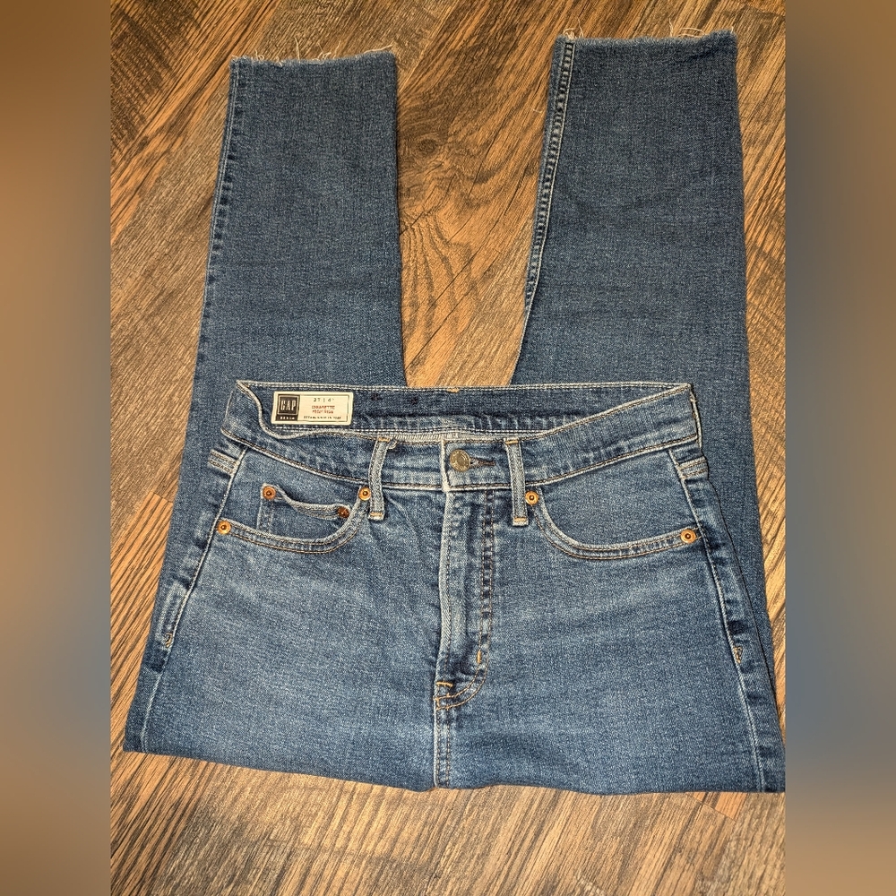 🎁GAP Women's Classic Blue Skinny Jeans (CIGARETTE HIGHRISE)